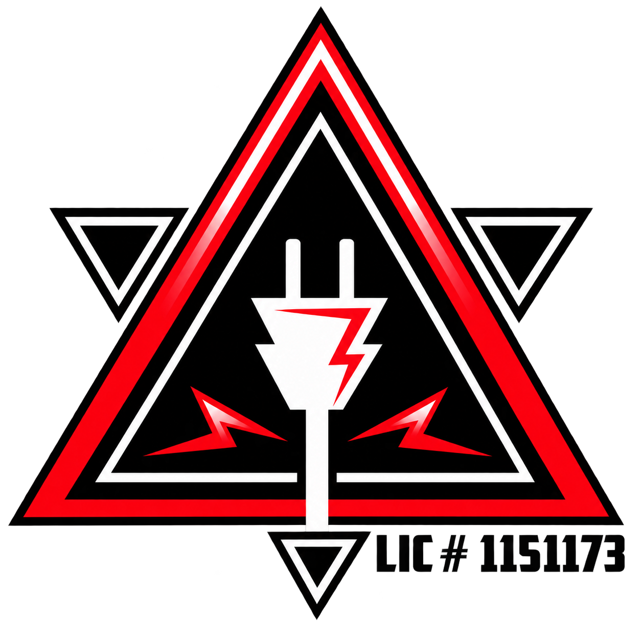Baltazar Electric triangular plug and lightning logo